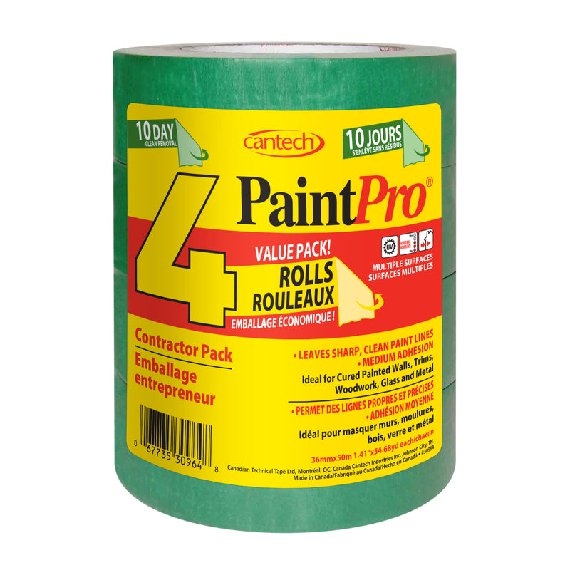 Cantech PaintPro 1.5" Green Tape 4 Pack